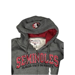 Florida State Seminoles Sweatshirt Mens Medium Gray NCAA Football Champion Zip‎